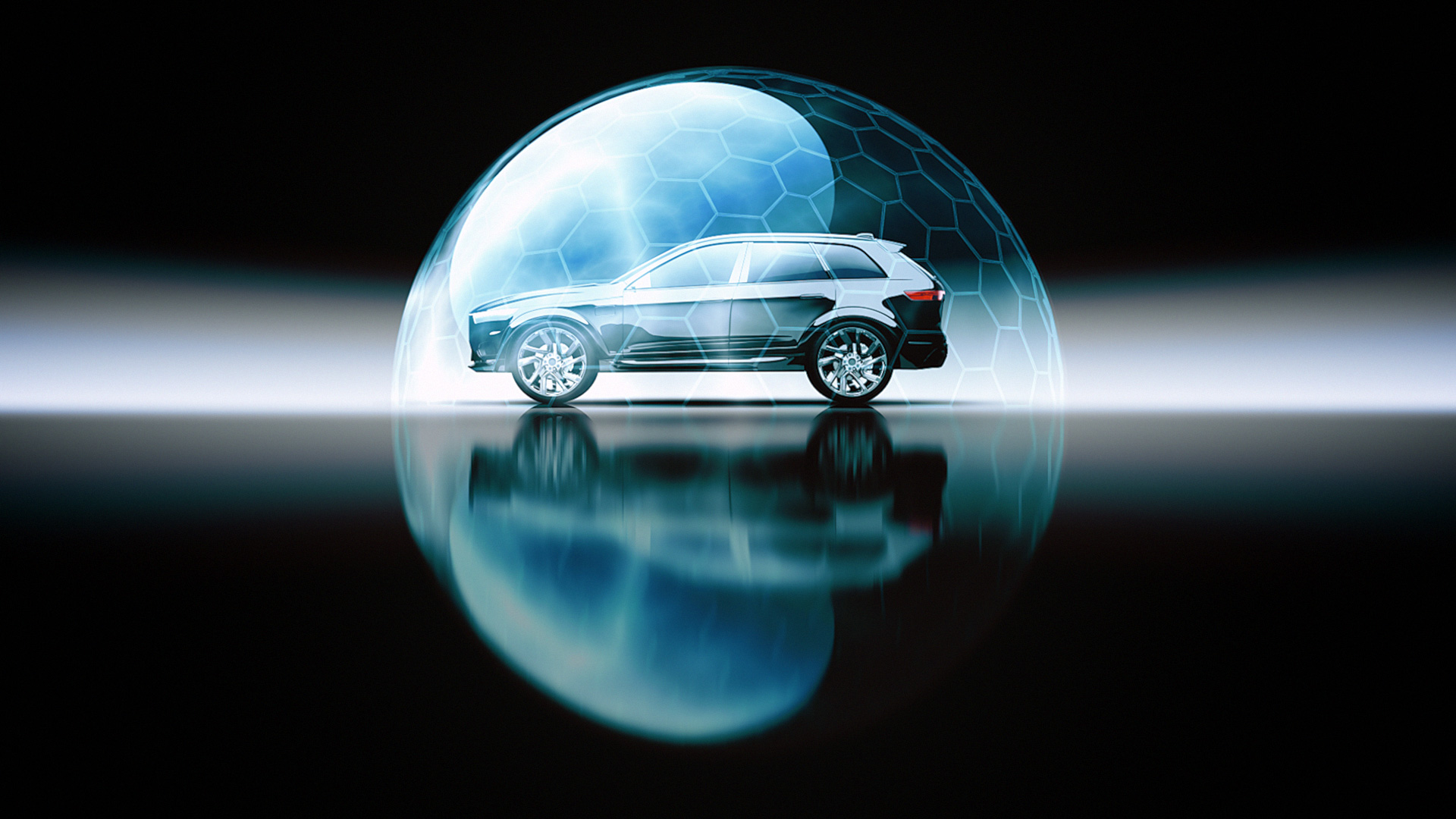 Backview car. Still from Toyota Avensis - Commercial